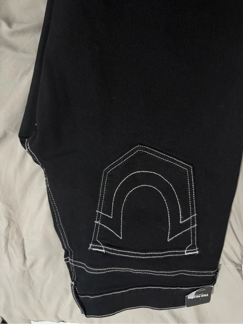 Men's True Religion Black Jeans with Contrast Stitching 36x32